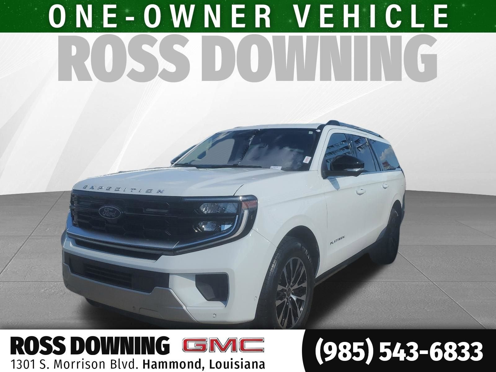 2025 Ford Expedition Platinum MAX in White — front three-quarter view