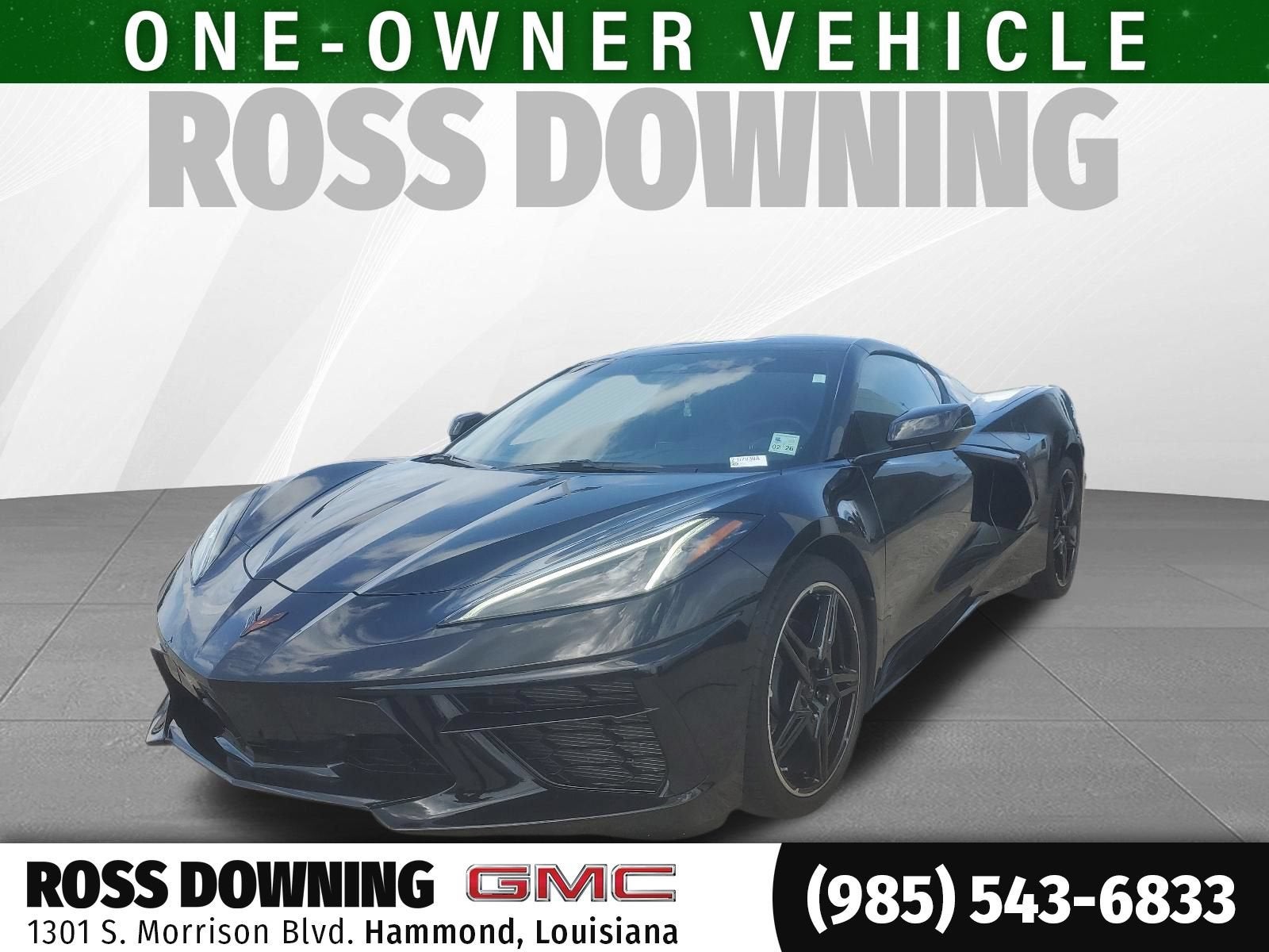 2024 Chevrolet Corvette Stingray 1LT in Black — front three-quarter view