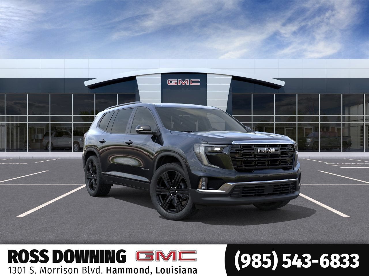 2026 GMC Acadia Elevation in Ebony Twilight Metallic — front three-quarter view