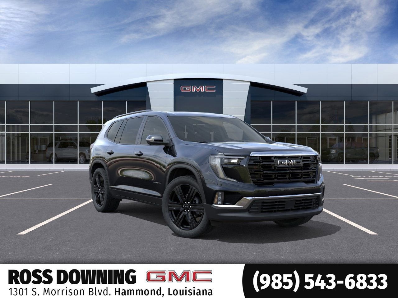 2026 GMC Acadia Elevation in Ebony Twilight Metallic — front three-quarter view