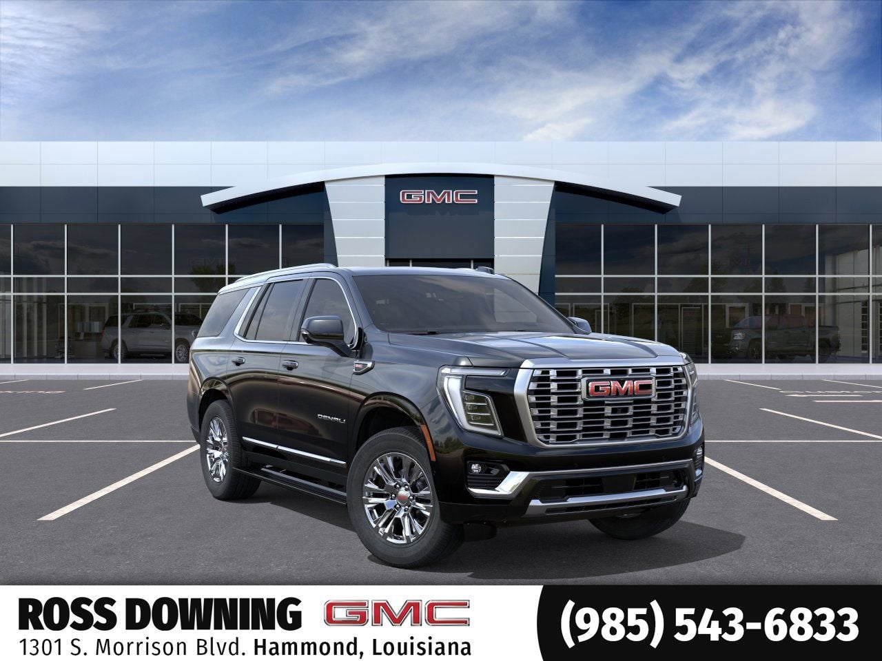 2026 GMC Yukon Denali in Onyx Black — front three-quarter view