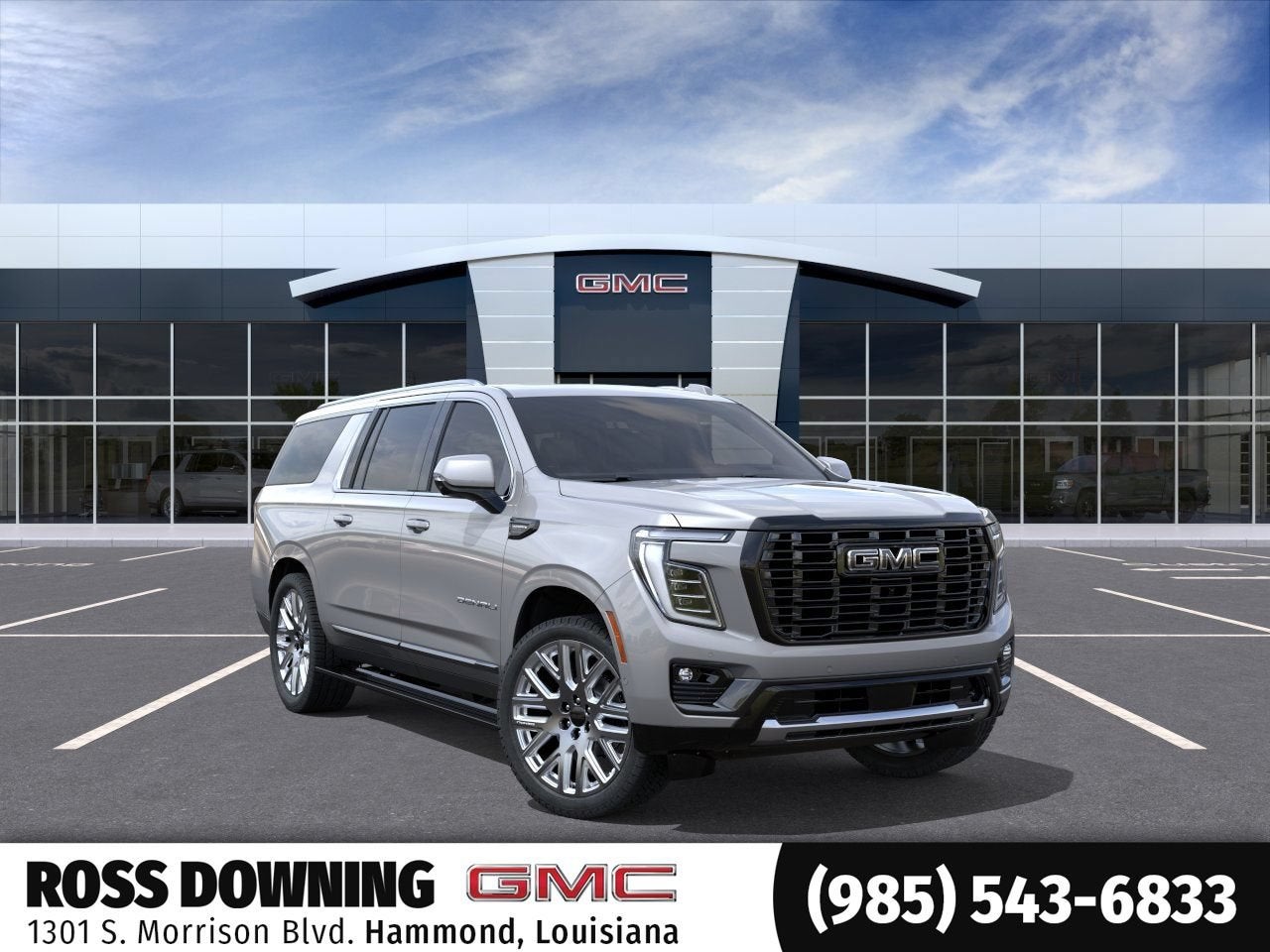 2026 GMC Yukon XL Denali Ultimate in Sterling Metallic — front three-quarter view