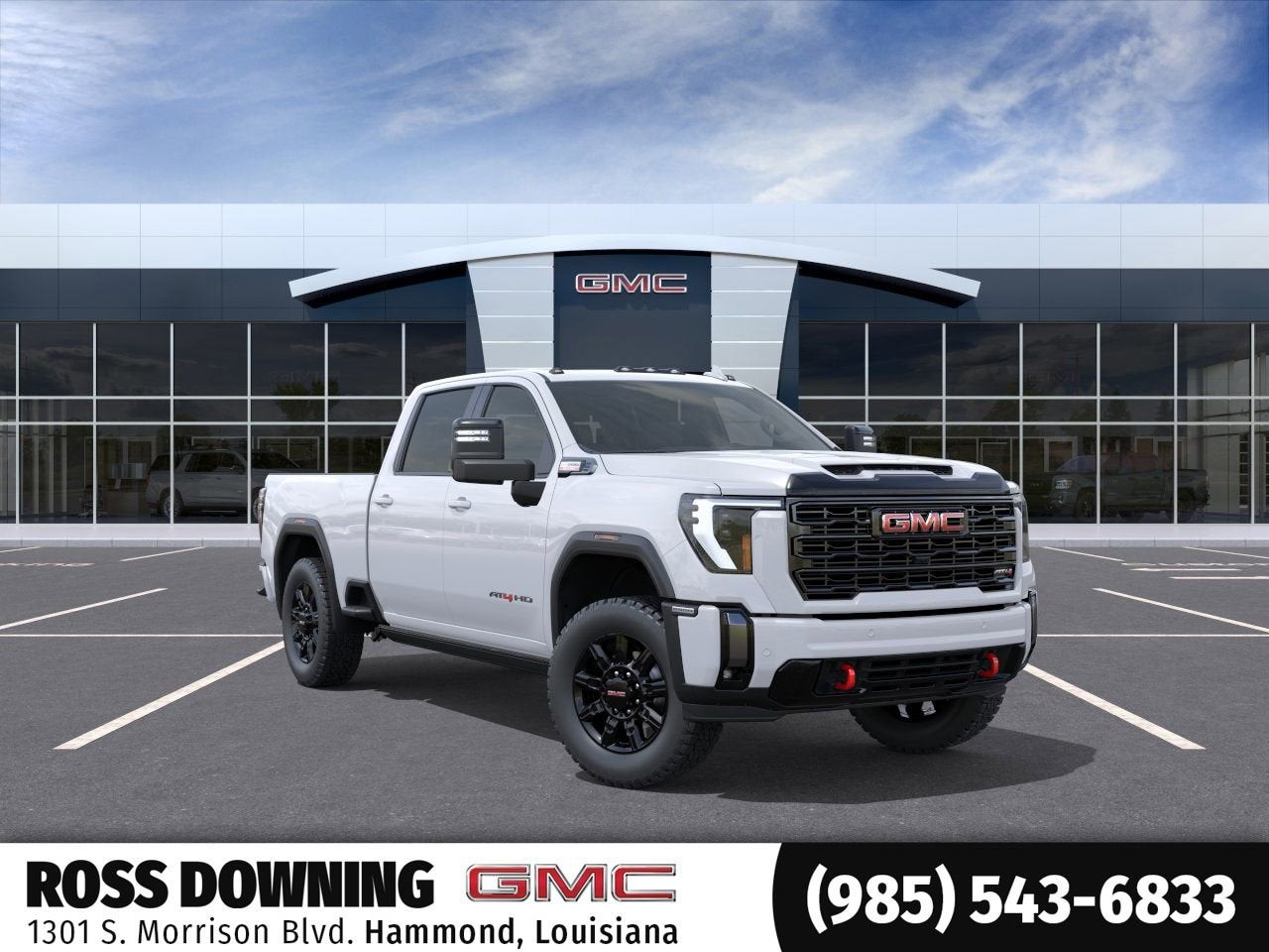 2026 GMC Sierra 2500 HD AT4 in Summit White — front three-quarter view