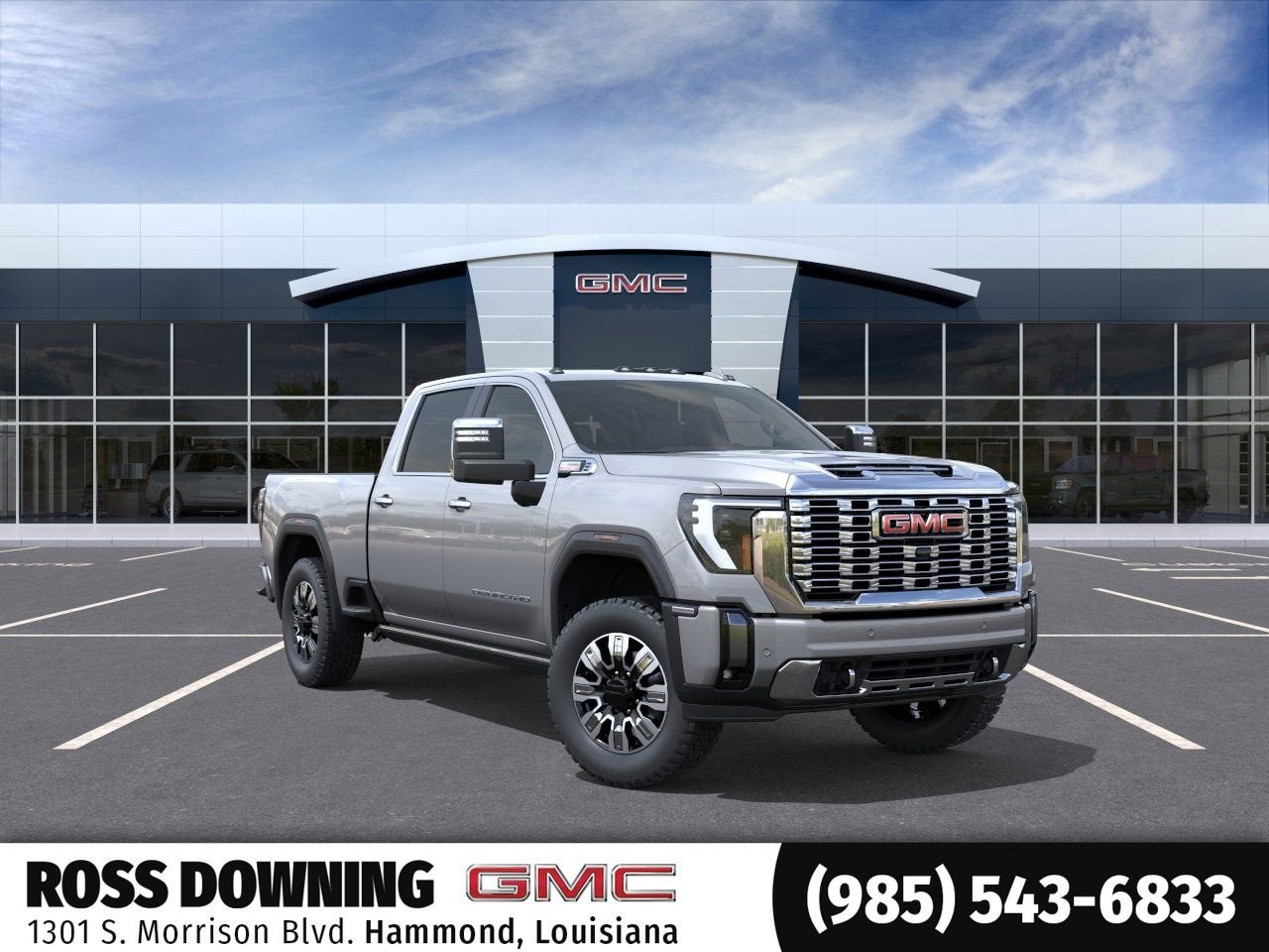 2026 GMC Sierra 2500 HD Denali in Sterling Metallic — front three-quarter view