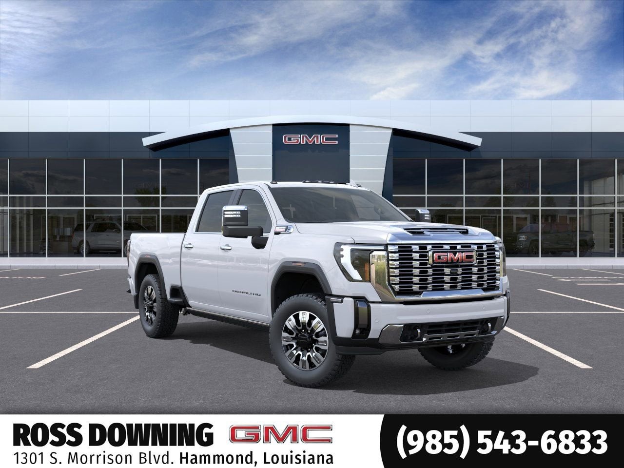 2026 GMC Sierra 2500 HD Denali in Summit White — front three-quarter view