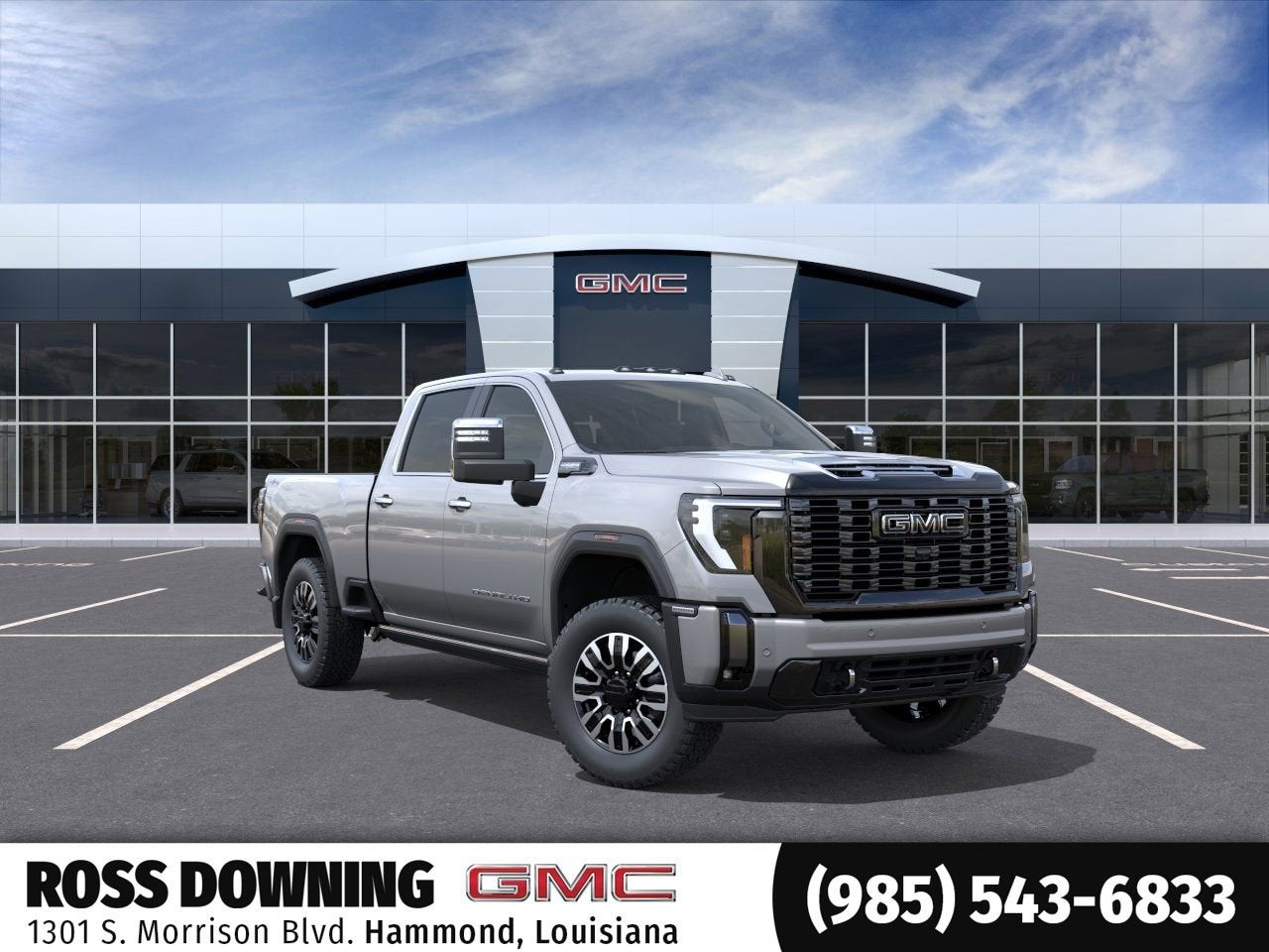2026 GMC Sierra 2500 HD Denali Ultimate in Sterling Metallic — front three-quarter view