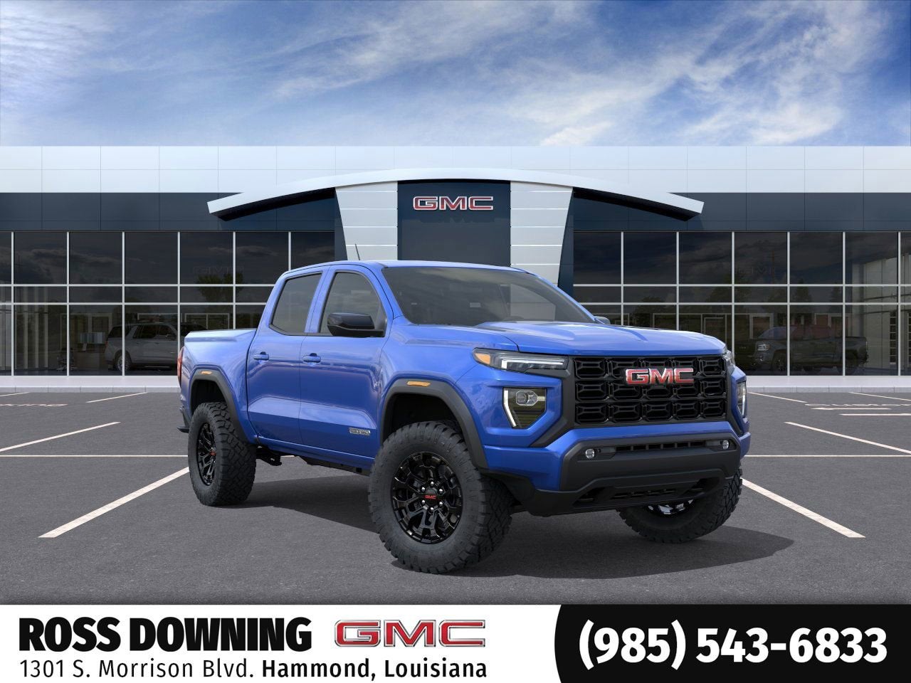 2026 GMC Canyon Elevation in Rapids Metallic — front three-quarter view