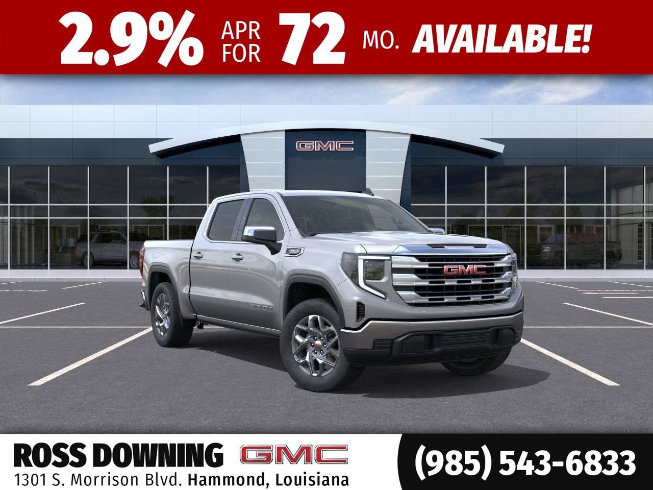 2026 GMC Sierra 1500 SLE in Sterling Metallic — front three-quarter view