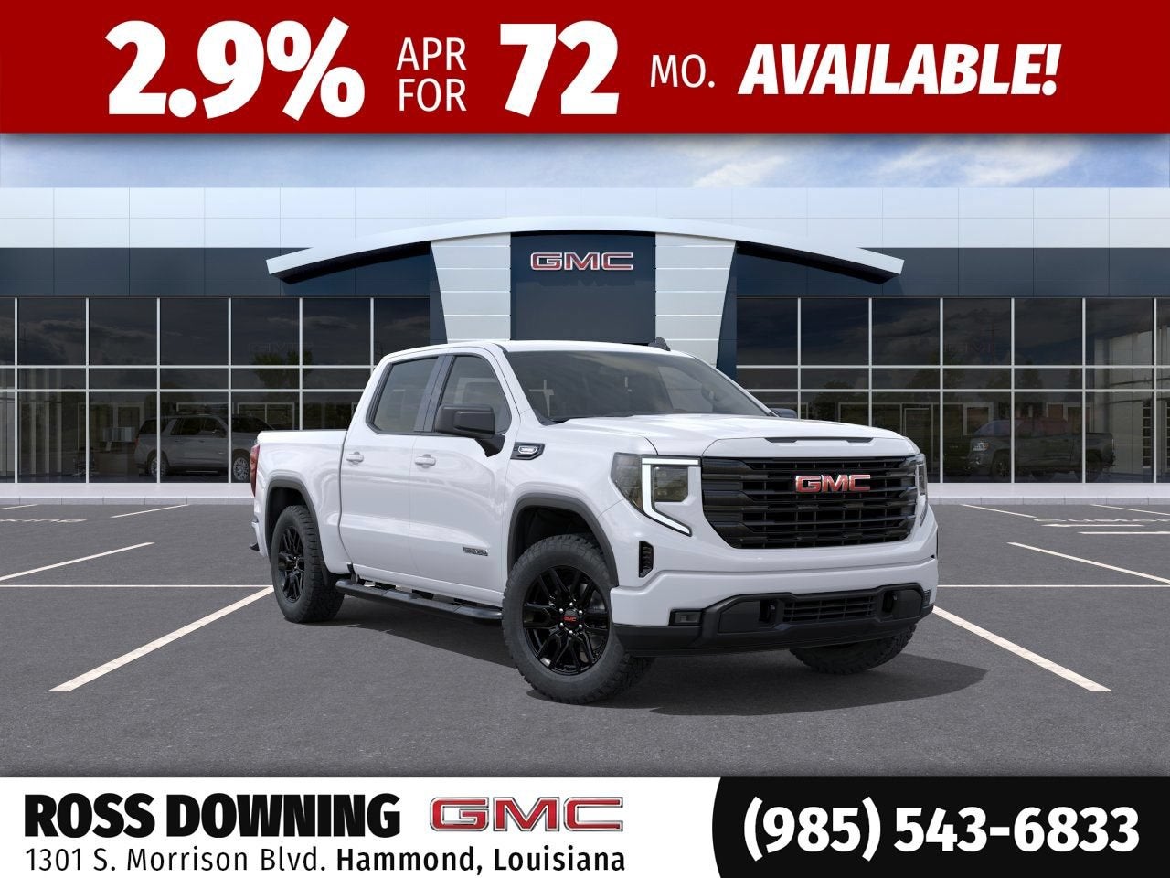 2026 GMC Sierra 1500 Elevation in Summit White — front three-quarter view
