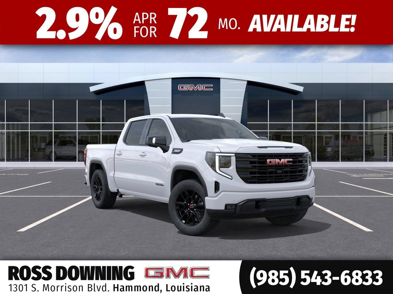 2026 GMC Sierra 1500 Elevation in Summit White — front three-quarter view