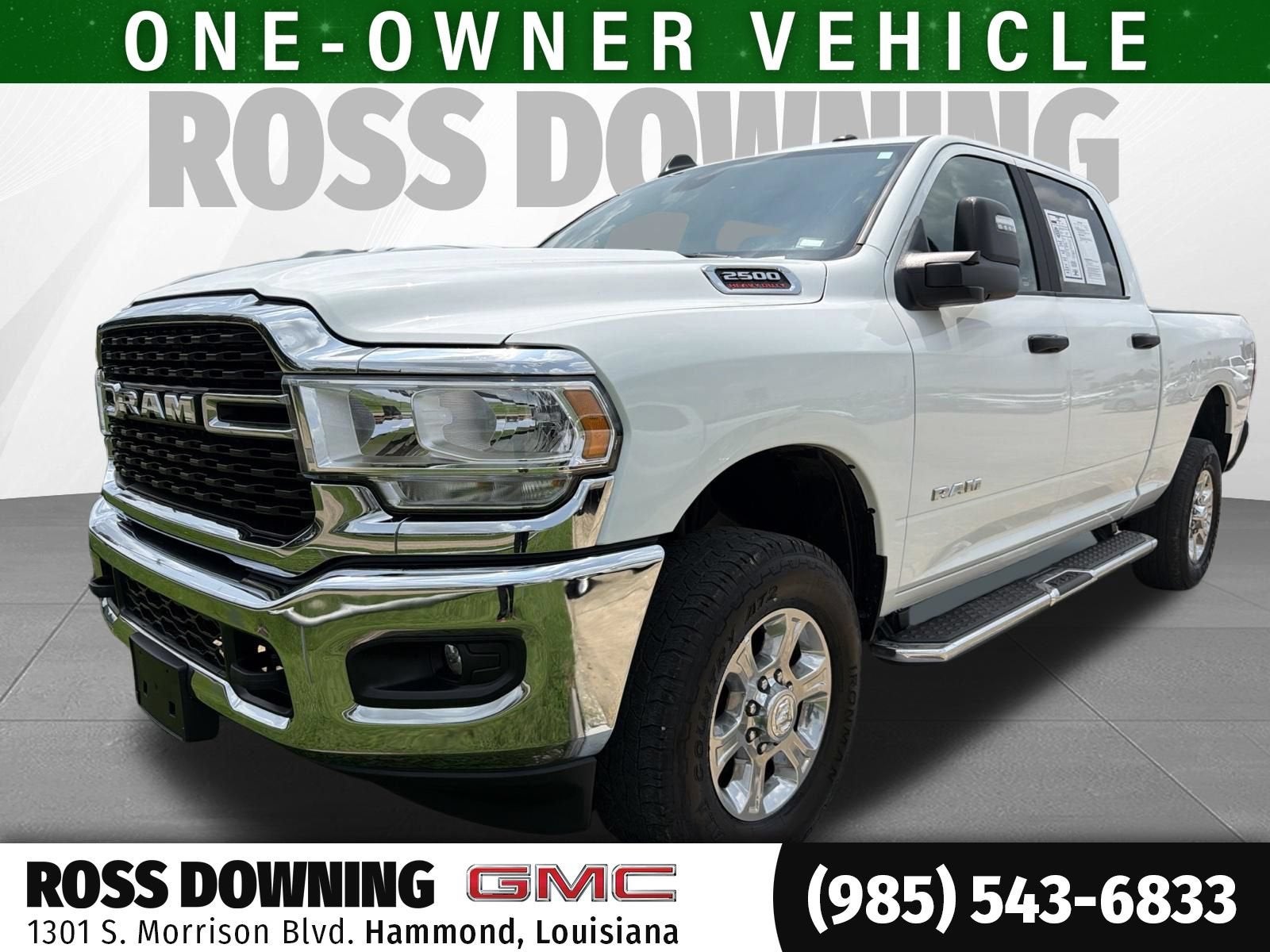 2024 RAM 2500 Big Horn in White — front three-quarter view