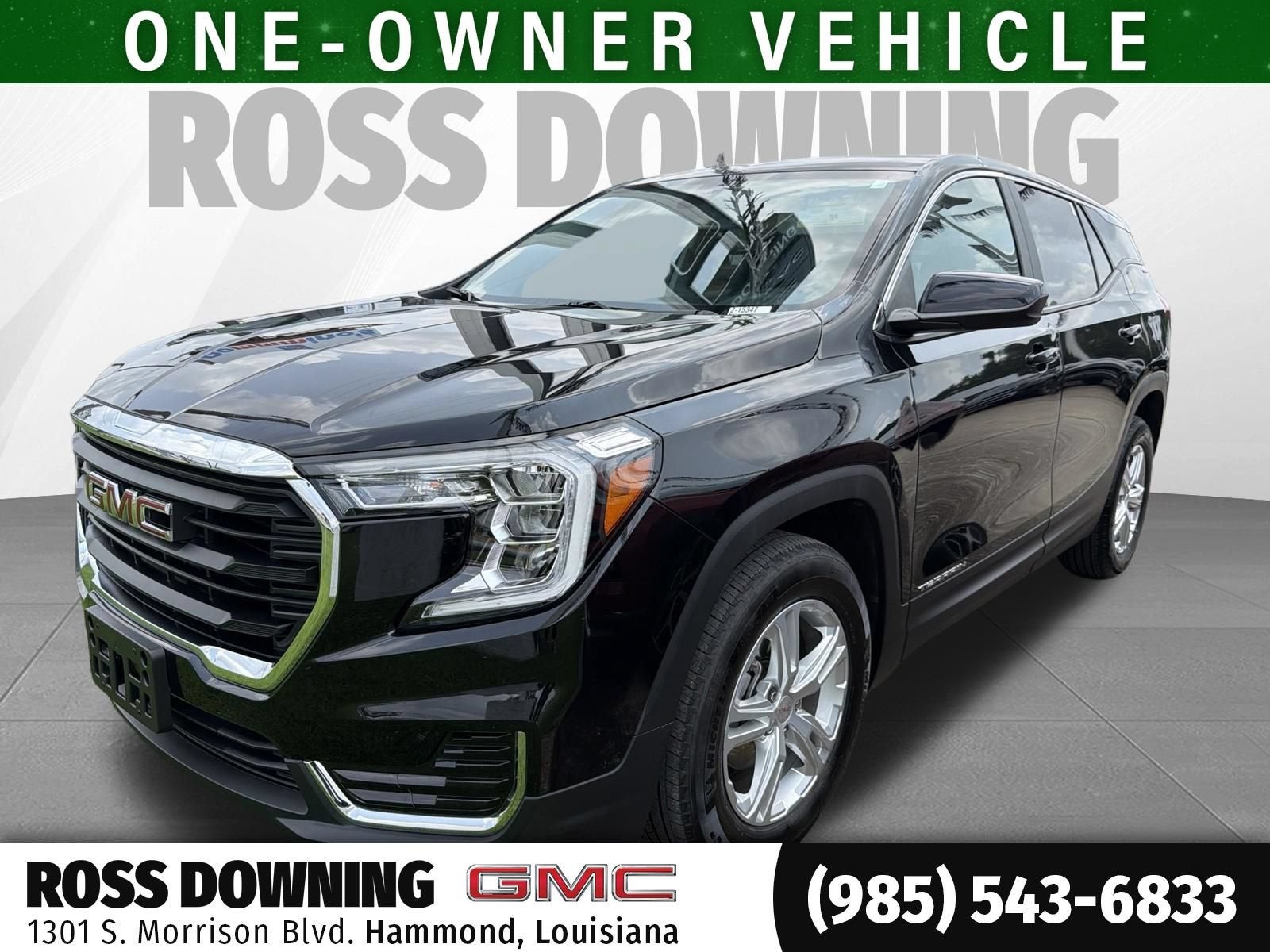 2024 GMC Terrain SLE in Ebony Twilight Metallic — front three-quarter view