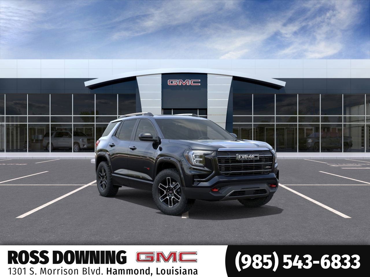 2026 GMC Terrain AT4 in Ebony Twilight Metallic — front three-quarter view