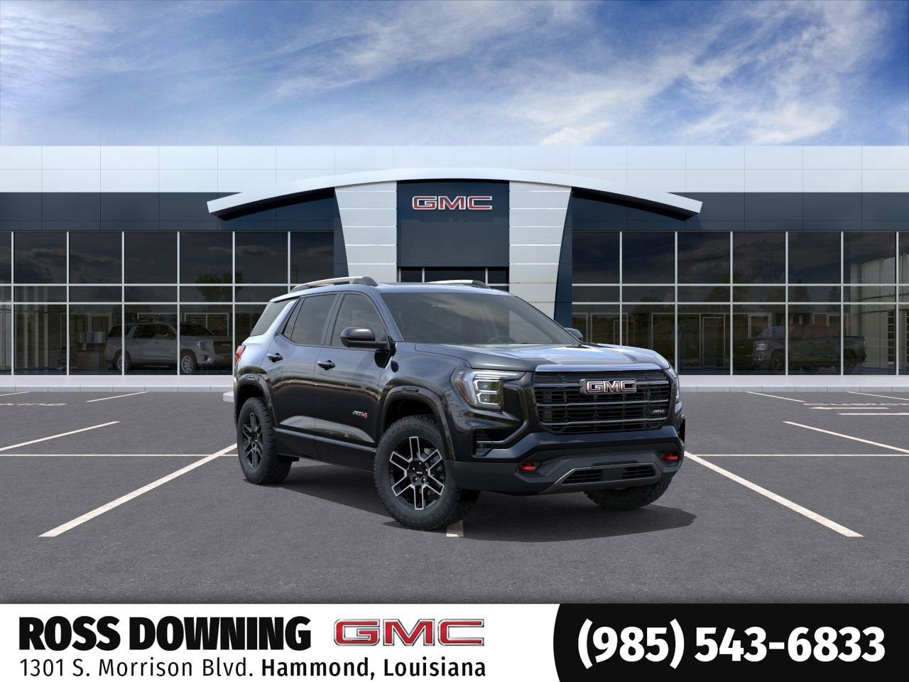 2026 GMC Terrain AT4 in Ebony Twilight Metallic — front three-quarter view