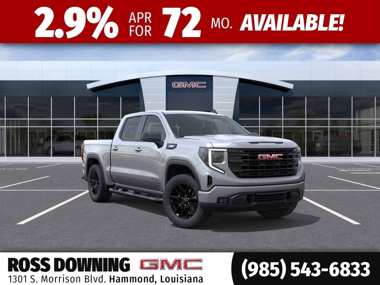 2026 GMC Sierra 1500 Elevation in Sterling Metallic — front three-quarter view
