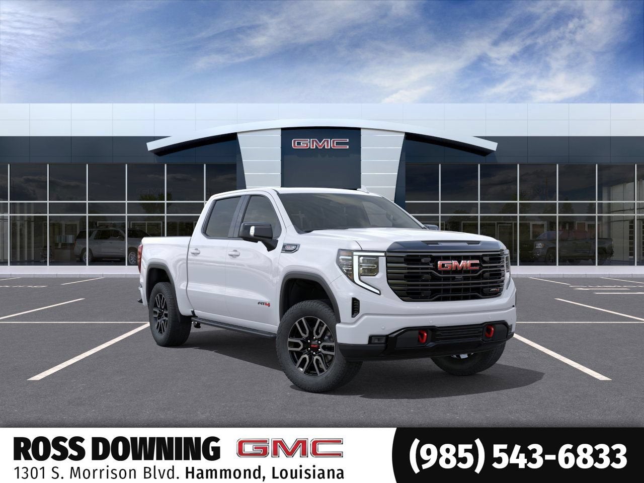 2026 GMC Sierra 1500 AT4 in Summit White — front three-quarter view