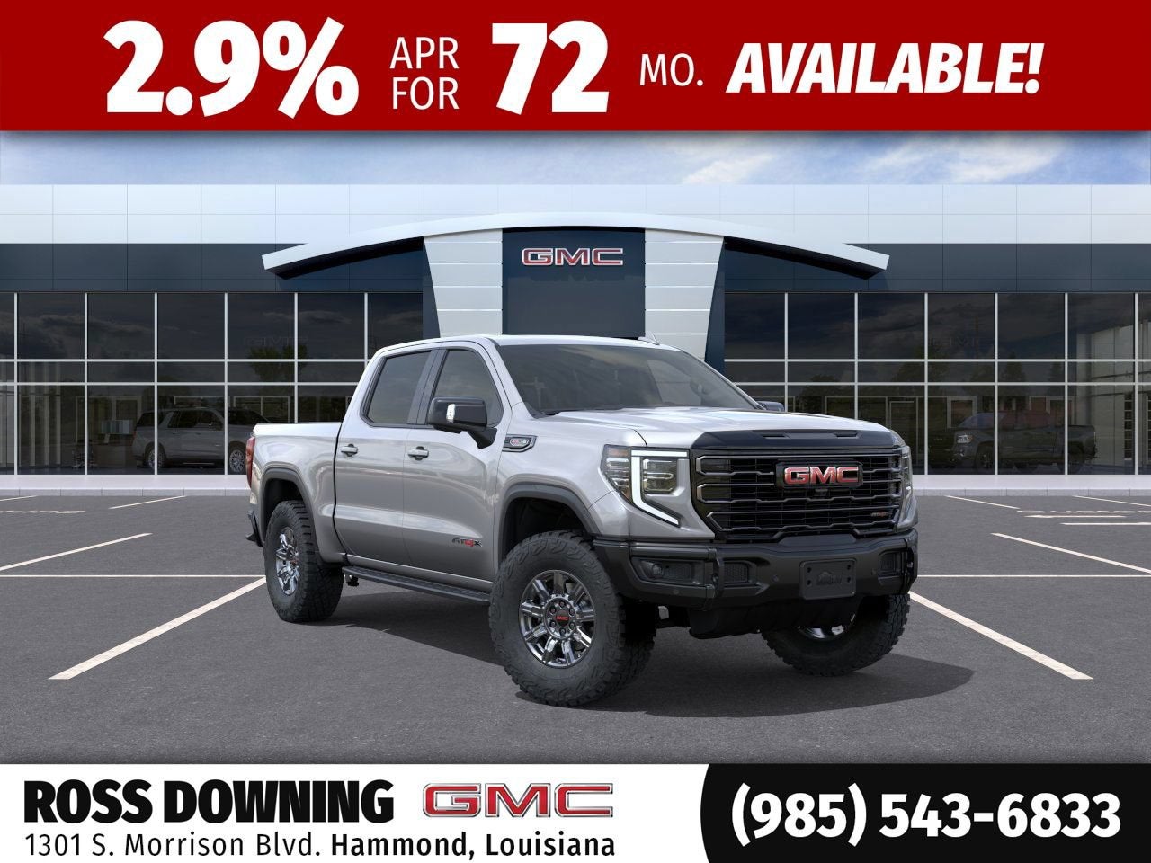 2026 GMC Sierra 1500 AT4X in Sterling Metallic — front three-quarter view