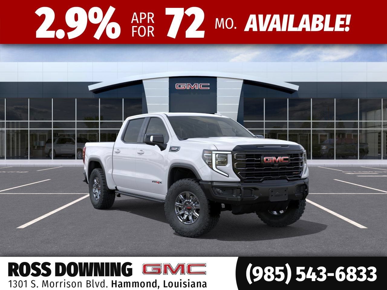 2026 GMC Sierra 1500 AT4X in Summit White — front three-quarter view
