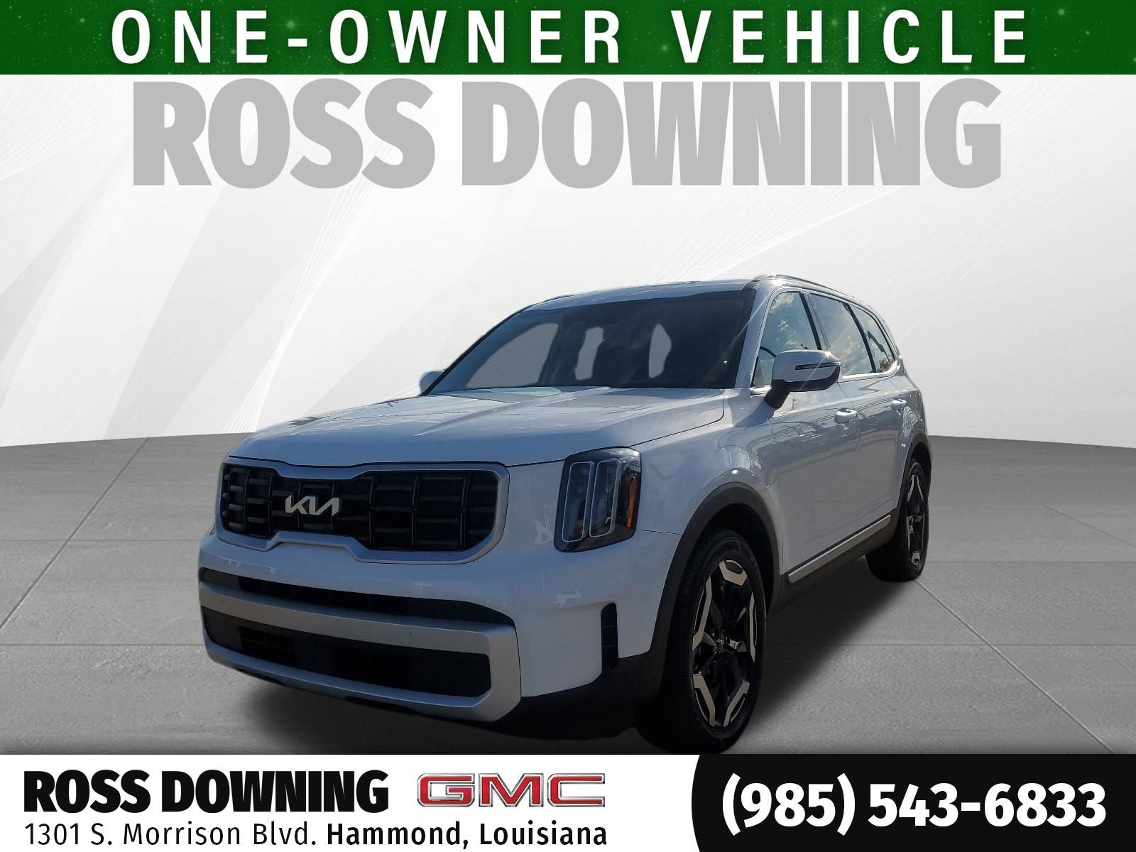 2025 Kia Telluride S in White — front three-quarter view