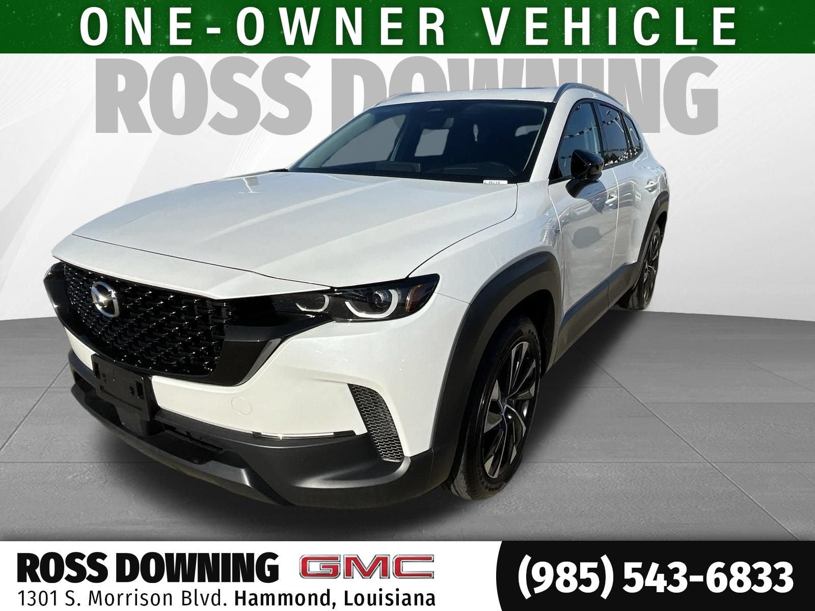 2025 Mazda Mazda CX-50 Hybrid Premium Plus Package in White — front three-quarter view